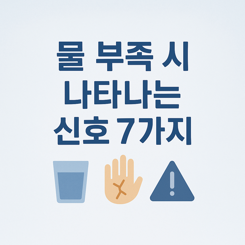 물 부족 시 나타나는 신호 7가지